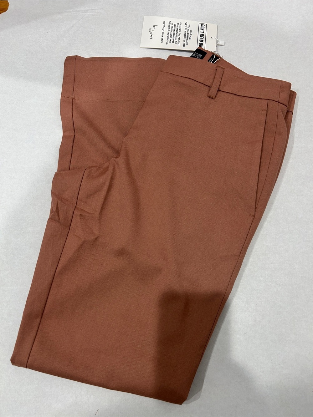 WILDFANG women’s dusted rose Straight-Leg career Chino pants size 4 new w tag
